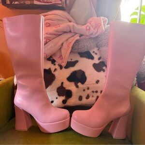 Dolls kill Pink Women's gogo Boots